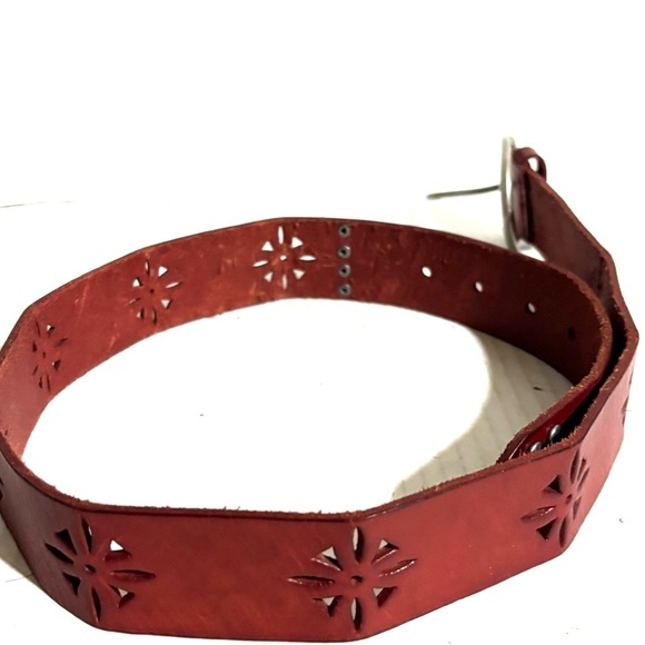 Handmade size S Elegant Red Leather Belt